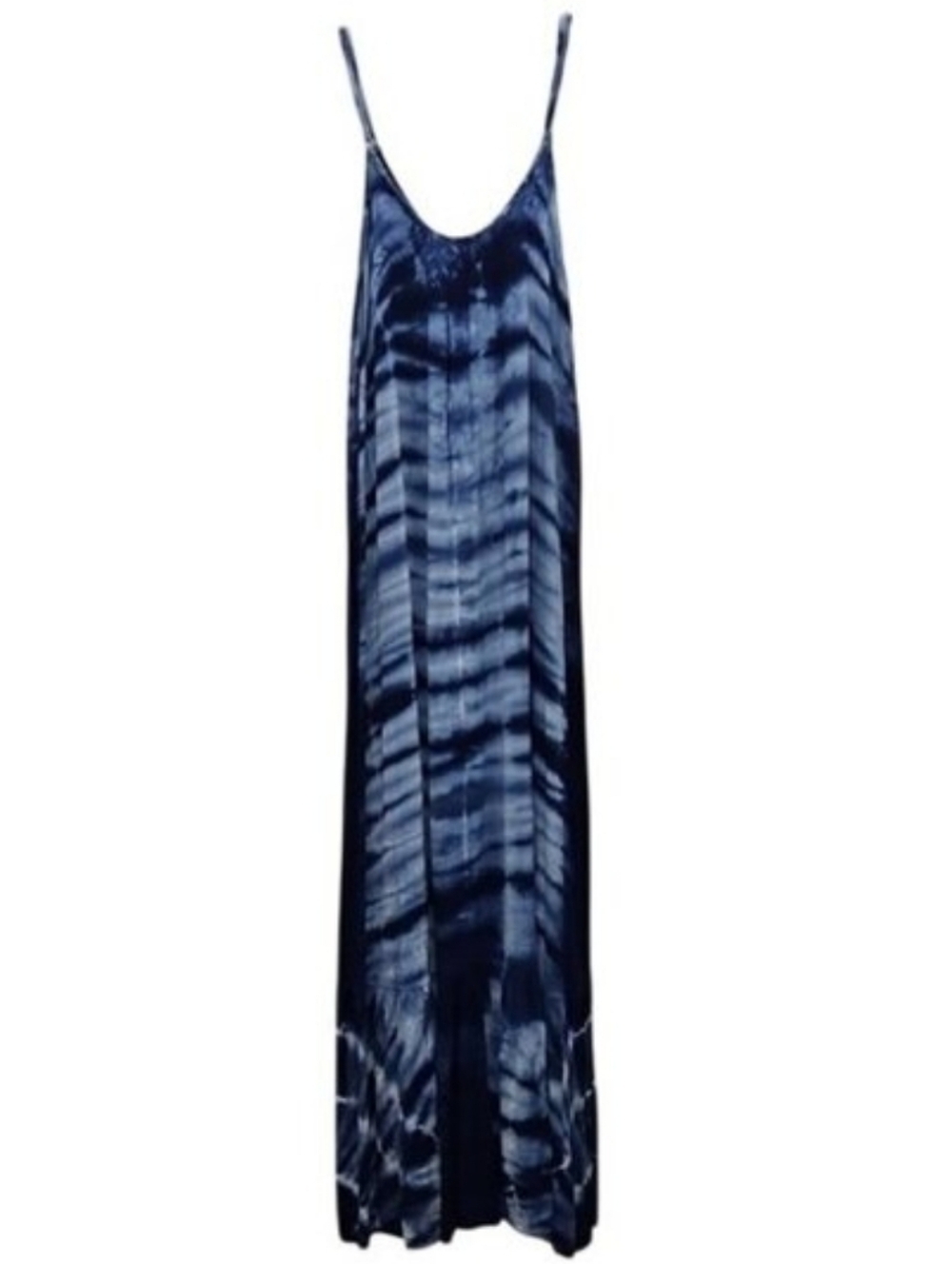 KLD Blue Tie-Dye Maxi Dress Small New Women's Resortwear Vacation Travel Beach